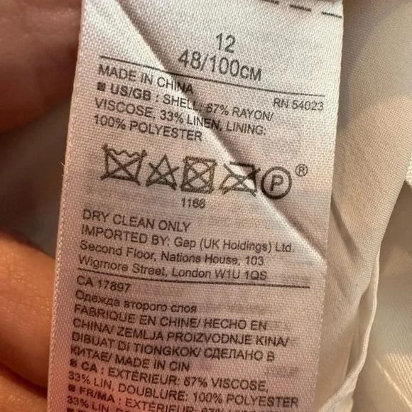 Banana Republic Watercolor Linen Blend Wrap Pencil Skirt Pockets Size 12 Large - Picture 9 of 10